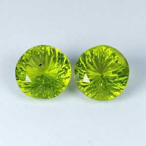 Par de peridotos naturales tallados redondos, piedras preciosas sueltas, peridoto verde, par a juego para la fabricación de joyas, venta al por mayor - Product Image 3