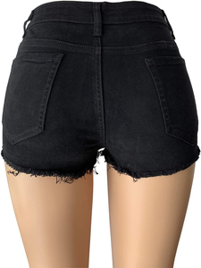 Shorts en jean élégants pour femmes, 100% coton, taille haute, shorts en jean décontractés pour femmes, shorts en jean tendance pour l'été, tenue streetwear tendance - Product Image 3