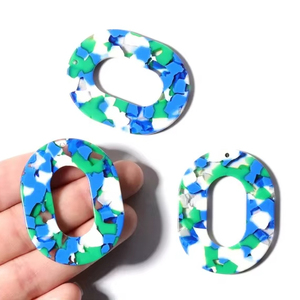 Fashion Resin Epoxy Hoop Earrings Handmade Real Ear Jewelry Women Birthday <b>Gift</b> - Product Image 1