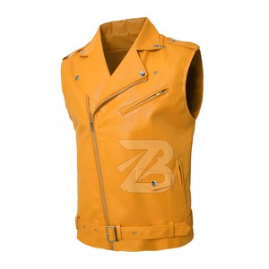 Nouvelle veste en cuir PU noire pour homme, style Y2K, sans manches, avec col rabattu et ceinture, pour le printemps et l'automne - Product Image 2