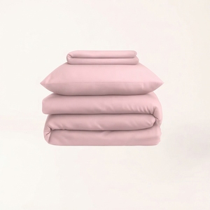 Misty Rose Satin Set Bedding Set T-250 Satin 100% Cotton Solid Woven Breathable All-Season Simple Style Home Use - Product Image 1