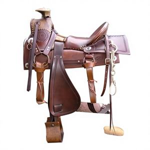 Selle de course en cuir de buffle véritable avec arceau en bois, style anglais, durable, conforme aux normes internationales, style australien et européen, couvertures pour chevaux - Product Image 3