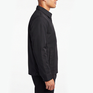 <b>Men's</b> <b>Black</b> Zip Up Jacket Customized Logo Casual Outerwear for <b>Men</b> Zipper Closure <b>Windbreaker</b> Jacket for <b>Men's</b> - Product Image 5