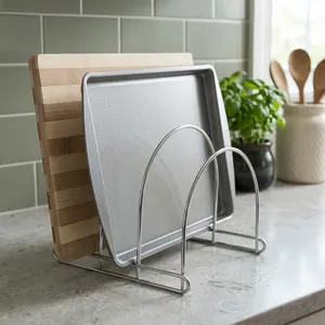 Étagère de rangement réglable pour planches à découper, ustensiles de cuisson, couvercles de casseroles, étagère de rangement de cuisine à niveaux personnalisables - Product Image 6