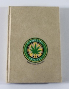 Cuadernos hechos a mano con cubierta dura de papel de cáñamo sin ácido, con logo impreso y diseño de hojas, diario para viajes. - Product Image 1