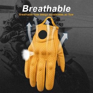Genuine Sheepskin Outdoor Sports Motocross Riding <b>Gloves</b> <b>Touch</b> Screen Protection Comfortable Full Finger Motorbike <b>Gloves</b> - Product Image 6