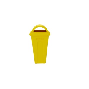 ถังขยะ HDPE สีเหลืองสำหรับกลางแจ้ง รูปทรงสี่เหลี่ยมผืนผ้า ถังขยะพลาสติก เป็นมิตรกับสิ่งแวดล้อม ถังรีไซเคิลสาธารณะ - Product Image 2
