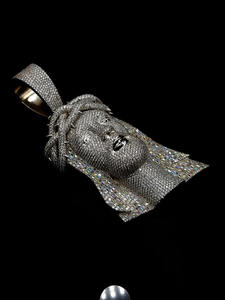 Collar con Colgante de Jesús con Incrustaciones de Moissanita en Plata de Ley 925 y Oro Blanco, Collar Religioso Personalizado de Estilo Hip Hop para Ella - Product Image 6