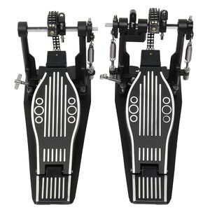 Pedale Professionale Doppio per Grancassa con Martello in Feltro di Lana, Pelle Nera per Batteria, Materiale in Ferro e Alluminio, Pedale Musicale per Kit Batteria, Unità Singola - Product Image 3