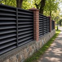 Livraison rapide, panneau de clôture en aluminium à lamelles fixes pour jardin, résistant à la rouille, aluminium thermolaqué pour projets extérieurs