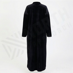 Abaya Kimono OEM 2025 pour femmes musulmanes, en tissu polyester épais, doux et très extensible, col en V, manches longues, ornée de perles, longueur cheville - Product Image 2
