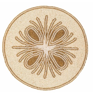 New Arrival Floral Glass Beaded <b>Table</b> Mat Beaded Charger Plate Beaded Place Mats Christmas Special Events and Home Decor - Product Image 3