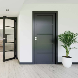 Puertas Interiores con Marcos de Madera Ecológica Decorativa Precolgada, WPC, Fácil Instalación, Color Madera, Resistentes al Agua para Dormitorio - Product Image 4