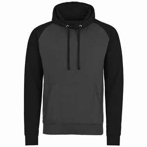 Sudadera con Capucha para Hombre, Negra y Roja, con Mangas Raglán y Bolsillo, Estilo Casual, Corte Regular, Tejido de Algodón, para Otoño - Product Image 3