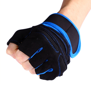 Gants de musculation respirants en cuir à demi-doigts avec sangle de poignet réglable, rembourrage en gel, fermeture auto-agrippante et antidérapants pour l'extérieur et la salle de sport - Product Image 5