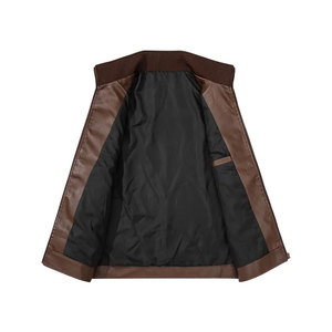 Gilet en cuir véritable pour homme, style motard, coupe ajustée, fermeture éclair, gilet décontracté et tendance pour la conduite en extérieur, les voyages et la vente en gros - Product Image 3