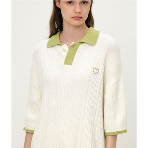 Pull-over décontracté Wearpex personnalisé en maille pour femme, à manches courtes, col rabattu boutonné, en polyester/coton, séchage rapide, tendance - Product Image 3