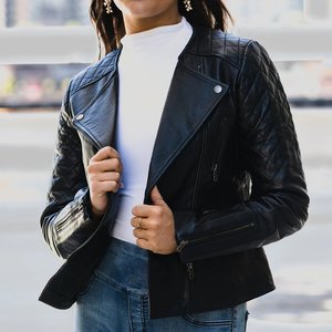 Nueva Chaqueta Bomber de Cuero para Mujer, Estilo Vintage, con Cierre Negro y Logotipo Personalizado RTS, Transpirable, con Cuello Alto, para Invierno - Product Image 1