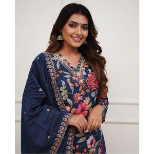 Magnifique ensemble élégant pour soirée, haut et bas avec dupatta, taille XL - Product Image 3