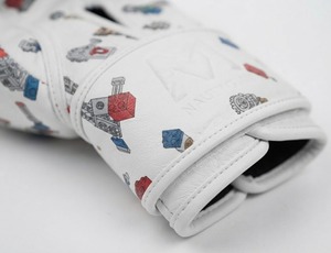 Gants de boxe Nabtay Sports NS-FD76 blancs en cuir véritable, à lacets, avec poignets embossés, antidérapants, unisexes, pour l'entraînement - Product Image 2
