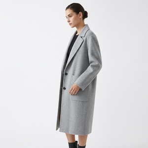 Manteau long imperméable et chaud en laine grise pour femme, double boutonnage, haute qualité, best-seller - Product Image 3