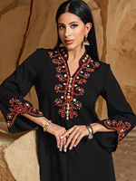 Abaya sur mesure, abaya de Dubaï, abaya noire en gros, abaya de luxe, robe musulmane pour femmes, abaya brodée, abaya modeste, fabricants OEM