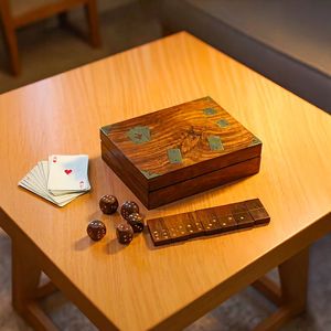 Handmade Wooden <b>Dice</b> And Dominoes Game <b>Set</b> For Home Party Travel Entertainment And Family Gathering Activities - Product Image 5