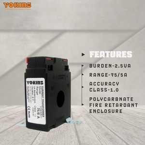 Transformador de Corriente 75/5A, CT de 75A para Amperímetro con Encapsulado de Policarbonato y Diseño Rectangular Compacto - Product Image 3