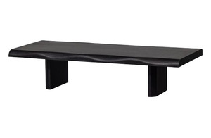 Table basse en bois minimaliste, faite à la main, mobilier moderne pour salon, finition noire, design en bois massif - Product Image 3