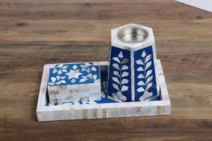 Ensemble de brûleurs à bakhoor PearlMajesty – Porte-encens de luxe en mosaïque de nacre pour une décoration intérieure raffinée - Product Image 2