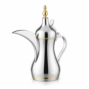 Style Metal Dallah <b>Tea</b> Pot With Gold Accents - Product Image 2