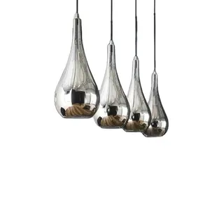 Hanging Glass Light Hotel Lobby Indian Metal Crafts Chandelier & Pendant Lights wooden beads