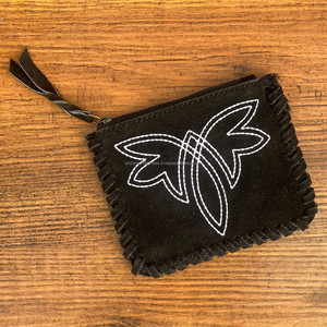 Dernière vente chaude point de démarrage noir daim cuir porte-monnaie carte stockage sac d'argent personnalisé en cuir véritable petit fermeture éclair portefeuilles - Product Image 3