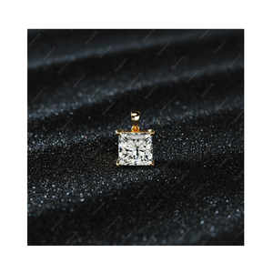 Pendentif et breloque en or fin 925 avec diamant de laboratoire certifié GIA IGI 3,0 ct DEF VVS VS, taille princesse, cadeau pour lui - Product Image 1