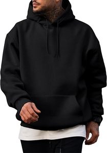 Sudadera con Capucha Unisex, Corte Regular, Color Sólido, Felpa de Algodón, Diseño Casual con Bolsillos, Ropa de Otoño, Negro, Rosa, Gris, Morado, Beige - Product Image 3