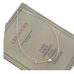 Collier minimaliste en perles d'eau douce de style coréen, design de niche, chaîne de clavicule à double rang, sensation haut de gamme, léger - Product Image 5