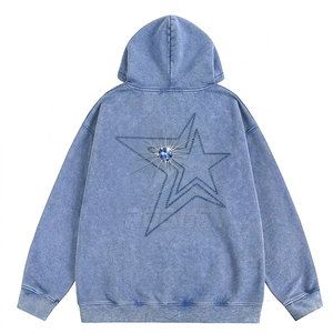 Sweat à capuche pour homme en tissu polyester/coton doux avec strass, manches longues, décontracté, détails décoratifs en pierre, personnalisable, moderne - Product Image 2