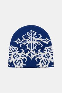 Bonnet unisexe personnalisé en jacquard, 100 % acrylique, tricoté, imprimé numériquement Y2K, avec logo imprimé sur toute la surface, vente en gros - Product Image 3