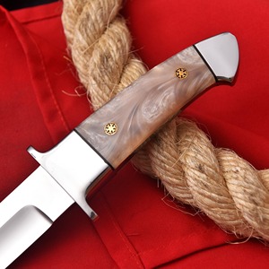 Cuchillo de caza de acero inoxidable con hoja de punta caída y filo recto, mango de resina, grado industrial, supervivencia al aire libre - Product Image 3