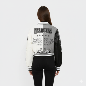 Veste universitaire en laine et cuir personnalisée avec broderie chenille, style streetwear premium unisexe - Product Image 4