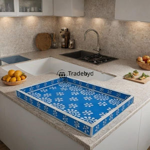 Mesa de Centro Decorativa de Lujo Moderna con Incrustaciones de Hueso, Bandeja Móvil, Hecha a Mano, de Primera Calidad, por Tradebyd - Product Image 1