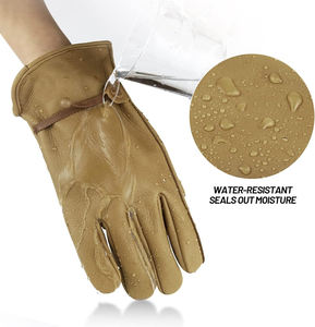 Gants de conduite en cuir de haute qualité, résistants à l'eau, protection des mains, logo personnalisé, avec boucle élastique réglable - Product Image 5