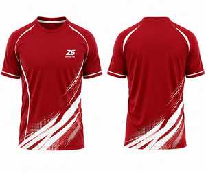 Camiseta Deportiva ZS SPORTS para Hombre, Verde con Estampado Geométrico, Manga Corta, Secado Rápido, Ecológica, 220g, 100% Poliéster, Corte Regular, Cuello Redondo - Product Image 4