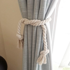 Cotton Rope Curtain Buckle Ropes Holdbacks Cotton Hand Woven Decorative Rope Holdbacks for Curtains - Product Image 3