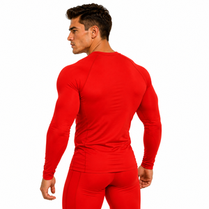 Fashion <b>Men</b> Rash Guard Solid Colour <b>Compression</b> Top High Quality Long Sleeve Gym <b>Shirt</b> Casual Fitness Wear Base Layer Quick Dry - Product Image 2