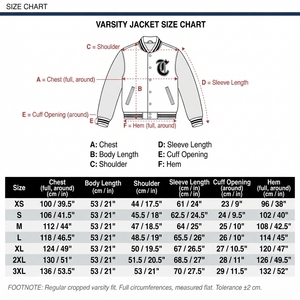 Men's Regular-Length Varsity <b>Jacket</b> 24oz Melton Wool Body Genuine Cowhide Leather Sleeves <b>Waterproof</b> Letterman Style Outerwear - Product Image 6