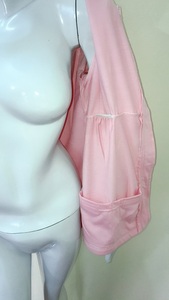 Formal post Mastectomy Recovery Shirt with Zipper <b>Drain</b> Pockets & Fasteners to Hold Drainage Tubes for hospital use - Product Image 2