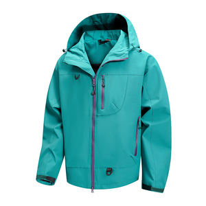 Men Orange Hooded Waterproof <b>Ski</b> Jacket With Zipper Closure And Front Pockets - Product Image 6