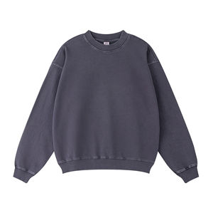 Sudaderas con capucha para mujer, sudaderas vintage lavadas, sudaderas con logo personalizado, ropa de algodón para hombre, cuello redondo - Product Image 1