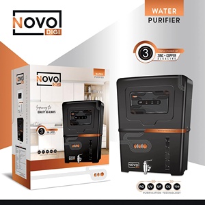 NOVO DIGI Système de purification d'eau noir RO UV UF Cuivre Zinc Technologie Alcaline TDS Purificateur d'eau 100% en plastique de qualité alimentaire - Product Image 4